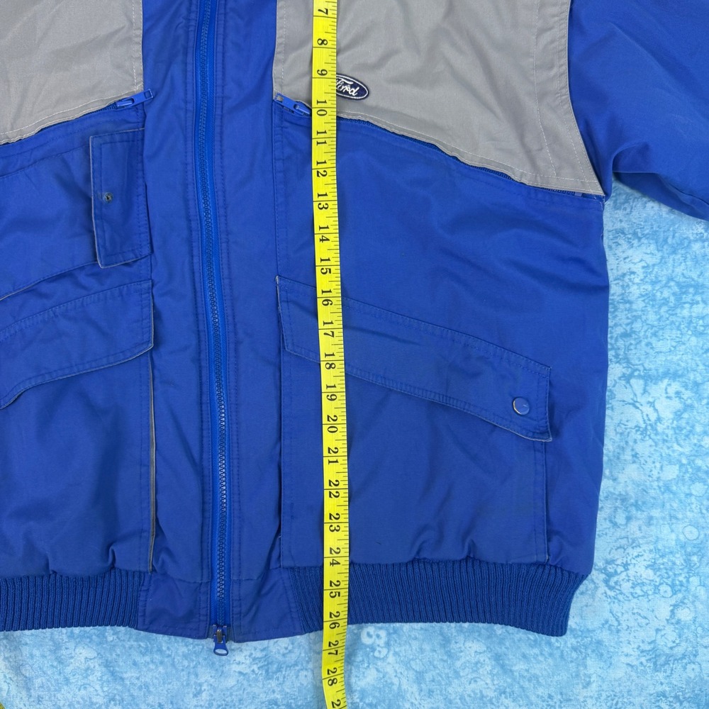 Vintage Ford Motorsports Bomber Jacket Mens Large Puffer Racing Coat - Picture 15 of 15